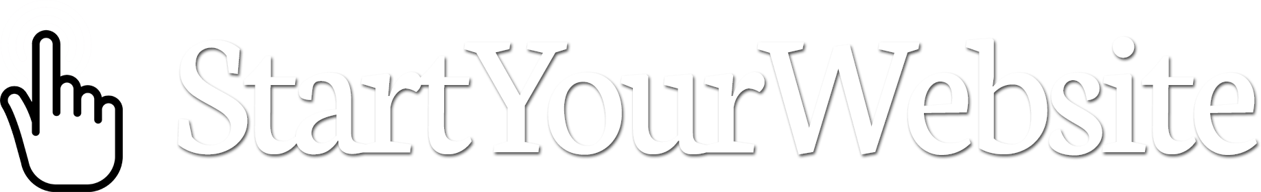 Logo of StartYourWebsite - white text in a serif font, on a transparent background